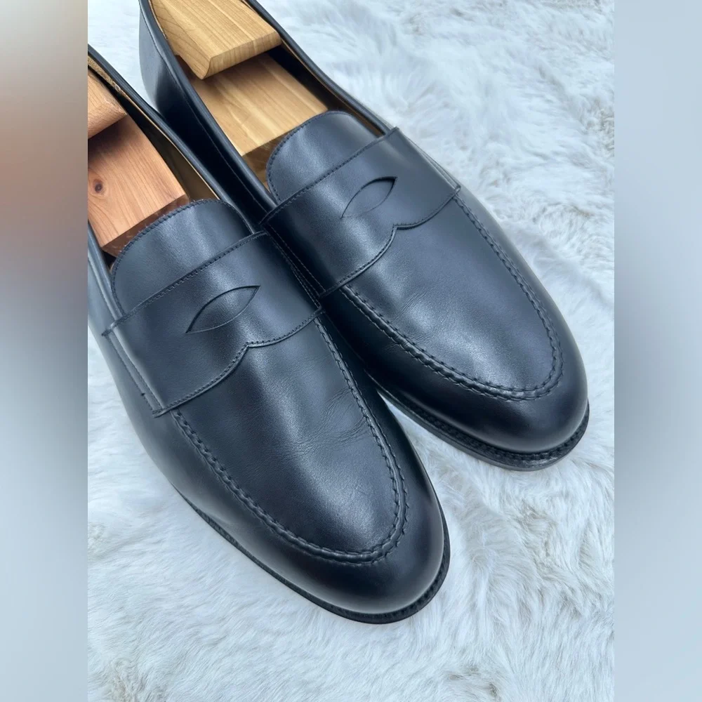 Morjas Ivy Loafers in‎ Black Leather NEW size 13 US 13.5